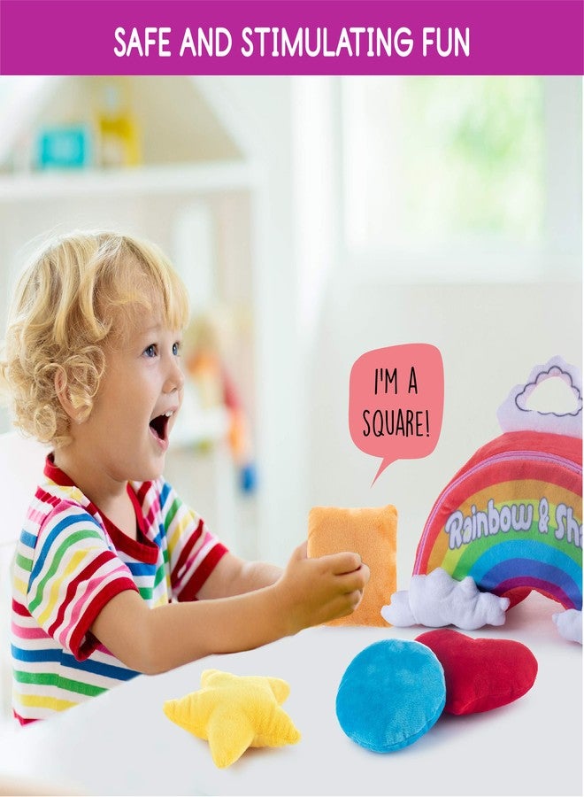 Plush Creations Talking Plush Rainbow & Shapes Toy Set | Includes 4 Talking Soft Shapes | Star, Heart, Circle, and Square with A Plush Rainbow Carrier | Great Gift for Baby and Toddler Girls or Boys - Image 3